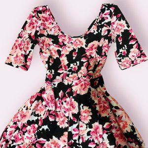 Cute Pink & White Floral Bethany Mota Aeropostale Skater Dress